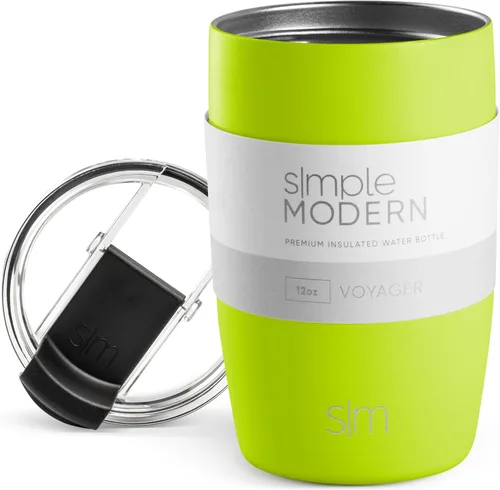Vista 8 de Simple Modern Taza de café de viaje Tumbler con tapa abatible Reutilizable, aislada, de acero inoxidable, taza de café helado Cold Brew, termo