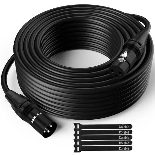 Vista 8 de XLR Cable de micrófono de 2 pies (paquete de 2, multicolor), cable de conexión de micrófono equilibrado de 3 pines macho a hembra, trenzado