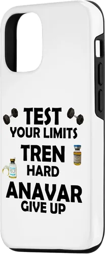 Vista 2 de iPhone 15 Funny Test Limits Tren Hard Never Give Up Gym Bodybuilding Case