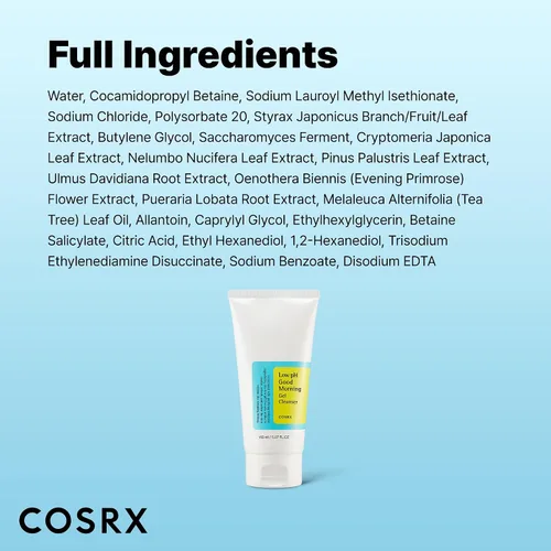 Vista 8 de COSRX Low pH Good Morning Limpiador facial en gel suave, para uso diario, para piel sensible, equilibra el pH, antibrotes, sin parabenos ni sulfatos