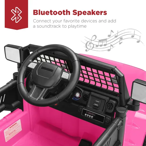 Vista 6 de Best Choice Products - Auto de 12 V para niños con control remoto para Rosa intenso