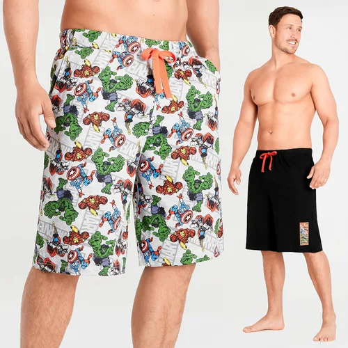 Vista 5 de Marvel Pantalones cortos para hombre, paquete de 2 pantalones de pijama para hombre