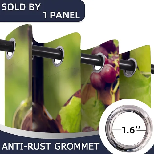 Vista 4 de Cortinas opacas románticas rústicas para puerta de vino de uva de granja para puertas de entrada, cortina opaca romántica para armario de dormitorio
