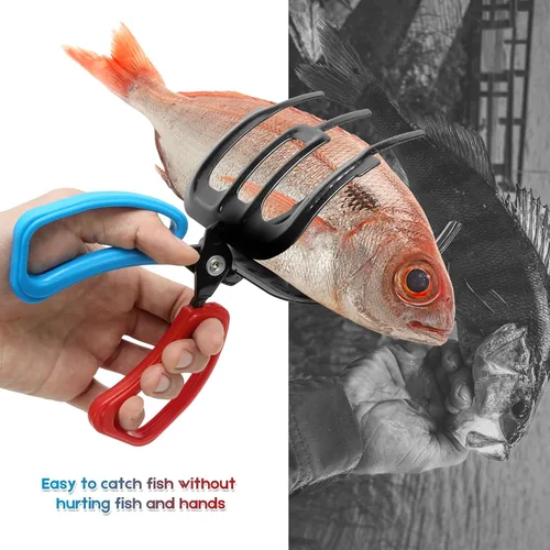 Vista 2 de Fish Claw Gripper, Fishing Pliers Gripper, Claw Fish Gripper, Metal Fish Control Clamp Tong Tackle Tool, Multi-Functional Lightweight Non-Slip Fish