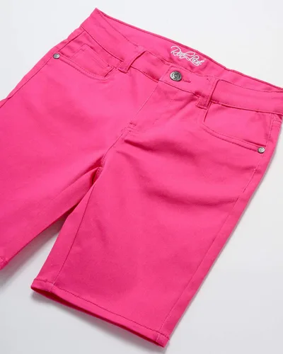 Vista 3 de Real Love Pantalones cortos para niña - Bermudas de sarga súper elásticas (paquete de 2)