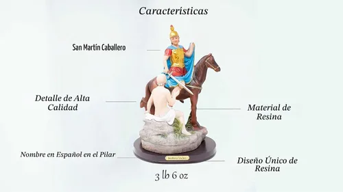 Vista 3 de Mi Santuario Figura religiosa de San Martín de Tours Caballero 12" / 30 cm Estatua