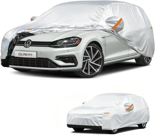 Vista 10 de GUNHYI - Funda de automóvil de 6 capas para Tesla Model 3 (2017-2025), impermeable para todo tipo de clima, protección UV contra la nieve, el sol