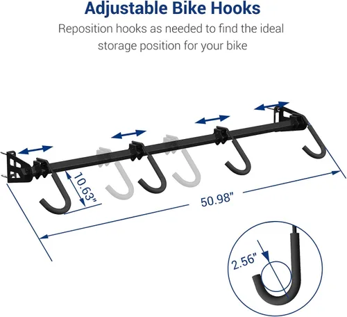 Vista 2 de FLEXIMOUNTS - Soporte de pared para 4 bicicletas, resistente, para hogar y garaje, capacidad hasta de 200 lb