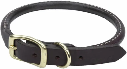 Vista 11 de Coastal Pet - Circle T - Collar redondo de cuero para perro con herrajes de latón macizo, Latigo, 1" x 22