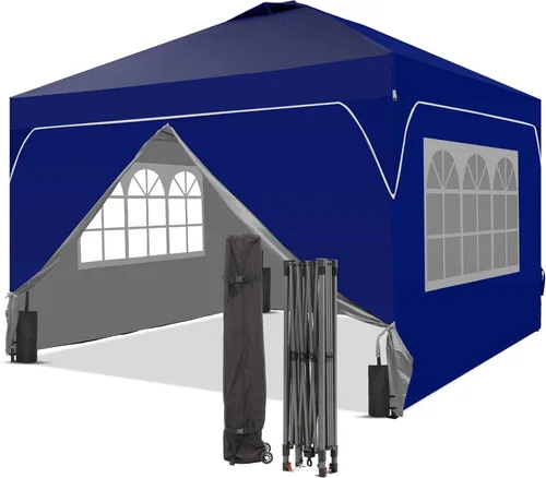 Vista 10 de GDY Tienda de campaña desplegable para exteriores de 8 x 8 pies con una configuración de empuje, kiosco de fácil instalación con 4 paredes laterales