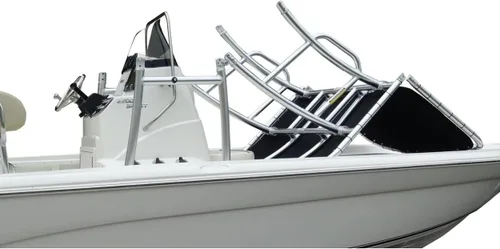 Vista 5 de FishMaster Pro Series - T-Top para Barcos de Pesca con Consola Central - Ajuste Universal - Recubrimiento en Polvo Negro - Parte Superior Negra