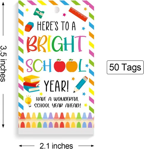 Vista 2 de Etiquetas divertidas para bolsas de regalo de regreso a clases, divertidas etiquetas de regalo para el primer día de escuela, etiquetas de regalo