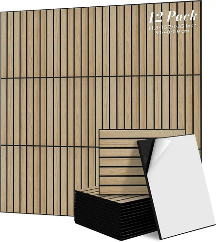 Vista 13 de TO-TH Paquete de 12 paneles acústicos de pared de 11.8 × 15.7 × 0.35 pulgadas, panel a prueba de sonido, color negro Self-Adhesive, Reduce Echo &