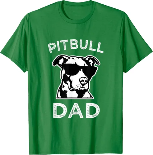 Vista 3 de Camiseta para hombre con diseño de Pitbull Dad Pit Bull Dog para hombre, Negro