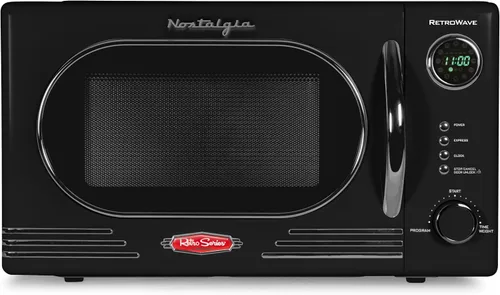 Vista 14 de Nostalgia Retro - Horno de microondas para encimera - Incluye 12 ajustes preprogramados y reloj digital - 0.9 pies cúbicos - 800 vatios - Amarillo