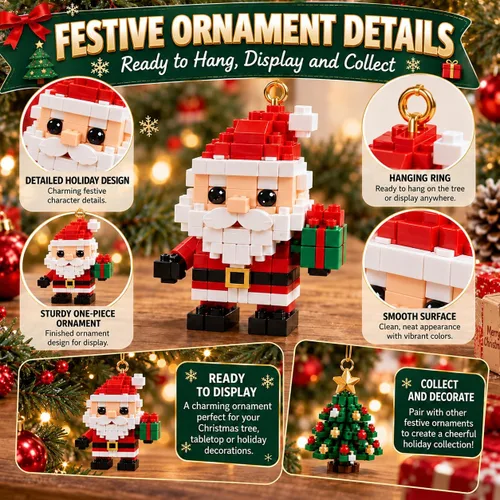Vista 5 de Calendario de Adviento de Navidad 3D 2026, 24 mini adornos de bloques