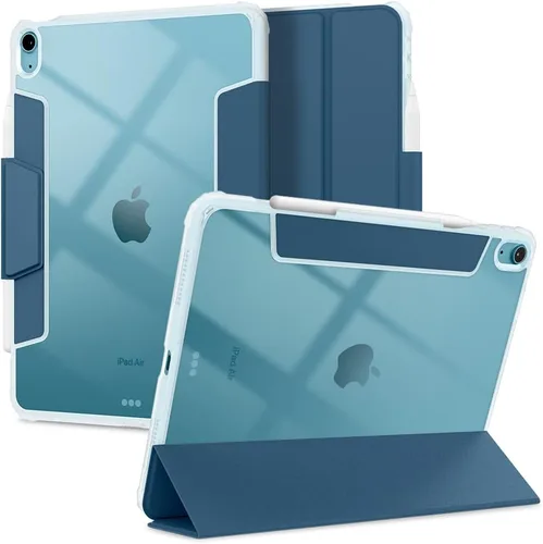 Vista 21 de Spigen Funda para iPad 10.2, iPad de 9ª/8ª/7ª generación (2021/2020/2019), Ultra Hybrid Pro con parte trasera transparente y soporte para lápices