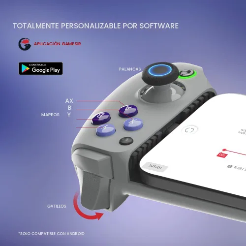 Vista 7 de GameSir G8 Galileo - Controlador móvil tipo C para Android y iPhone 15 Series (USB-C), Gamepad Plug and Play con joysticks efecto Hall/disparador