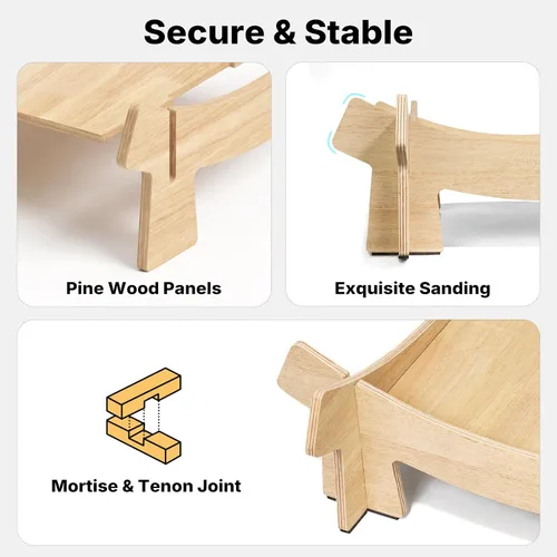 Vista 5 de Veehoo Moderna cama elevada para gatos con cojín lavable y esponjoso para gatos de interior y perros pequeños, sofá elevado de madera para mascotas