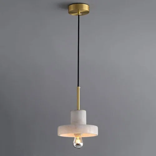 Vista 6 de Lámpara colgante moderna para isla de cocina, lámparas nórdicas de latón para comedor, lámpara de suspensión de mármol con enchufes E27/E26, luces