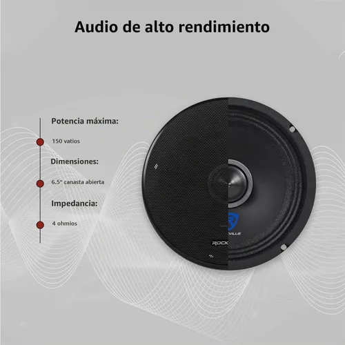 Vista 8 de Rockville RXM64 6.5 "150w 4 ohmios controlador de bajos medios altavoz de audio para coche de rango medio