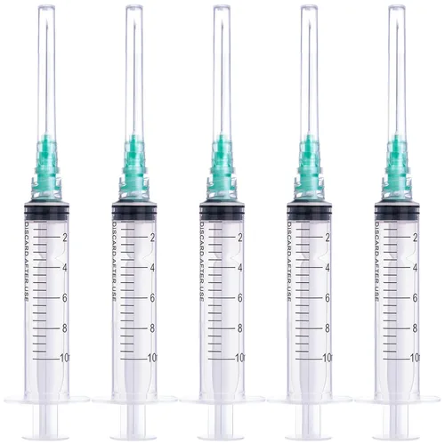 Vista 17 de Jeringa de 1ml/cc con aguja Luer Lock de calibre 25 de 1 pulgada, jeringas de muestra desechables de laboratorio, paquete de 20 Paquete sellado