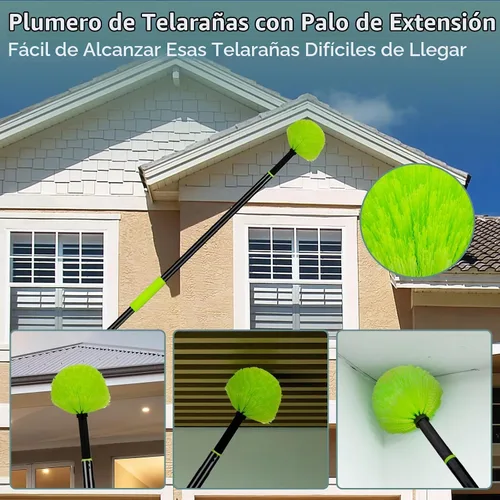 Vista 3 de CALBEAU Plumero de microfibra de 8 pies con poste de extensión (14 piezas)