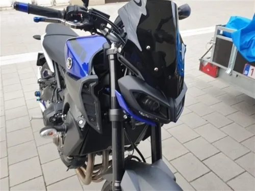 Vista 6 de Parabrisas de motocicleta compatible con Yamaha MT09 FZ09 MT-09 FZ-09 FZ MT 09 2017 2018 2019 parabrisas de carreras parabrisas de carreras Negro