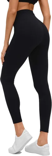 Vista 4 de Lemedy Pantalones de yoga ajustados de cintura alta para mujer, con sensación desnuda, leggings atléticos de entrenamiento