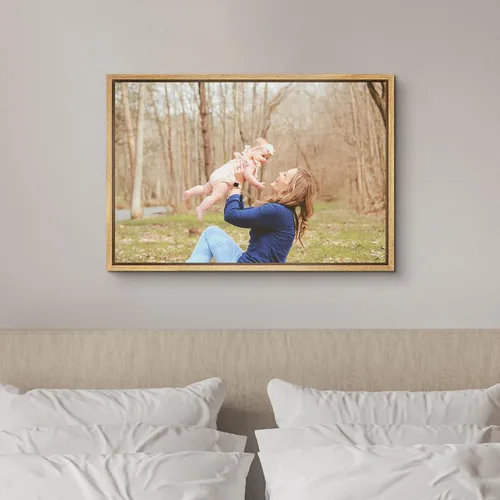 Vista 2 de SIGNFORD Lienzo enmarcado personalizado, arte de pared personalizado con tus fotos de familia impresas digitalmente de 16 x 24 pulgadas, marco Marco