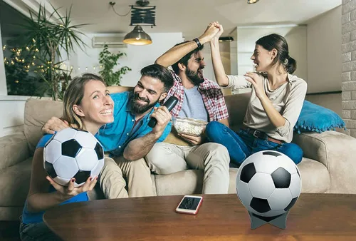 Vista 7 de CANIPHA Soporte de bola de acrílico - Soporte de exhibición para fútbol, baloncesto, fútbol, voleibol, rugby y más - Escaparate de trofeos