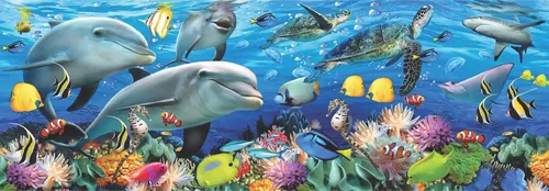 Vista 5 de Anatolian Puzzle - Delfines riendo, Rompecabezas de 260 piezas # 3348