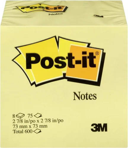 Vista 2 de Post-it Notas, Nota adhesiva favorita #1 de Estados Unidos, 3 x 3 pulgadas, amarillo canario, 75 hojas por bloc, seis almohadillas por paquete (5442)