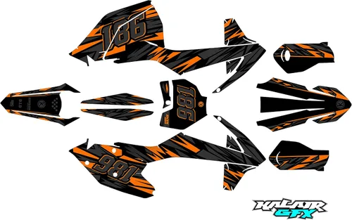 Vista 5 de Kit de gráficos para KTM Motocross 125SX, 150SX, 250SX-F, 350SX-F y 450SX-F (2016-2018) Twitch Series Magenta 16 Mil - Adhesivo para motocross sin
