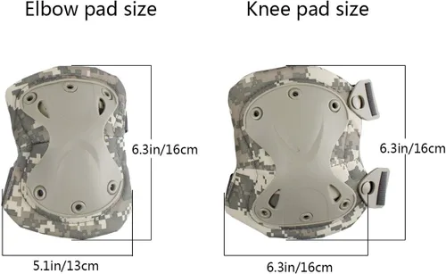 Vista 2 de Almohadillas Protectoras Tácticas de Combate para Rodilla y Codo para Juegos de Paintball CS al Aire Libre, Ciclismo, Seguridad, Equipo