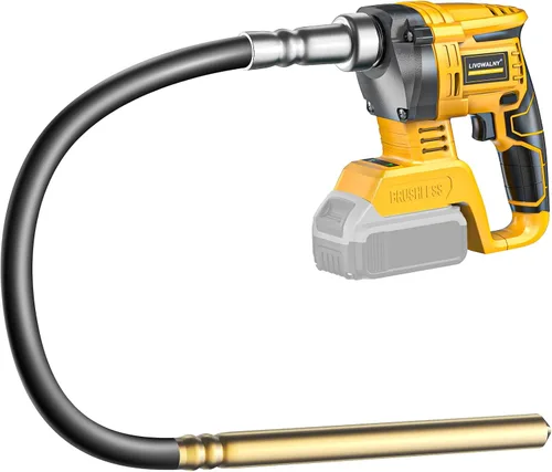 Vista 8 de LIVOWALNY Herramienta vibradora de hormigón de mano compatible con batería Milwaukee de 18 V (sin batería), vibrador eléctrico inalámbrico