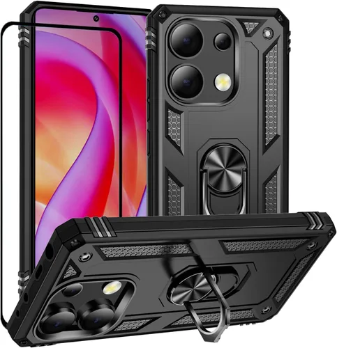 Vista 99 de Funda para Xiaomi POCO X3 NFC /X3 Pro con protector de pantalla, armadura de protección militar híbrida resistente a prueba de golpes, funda Negro
