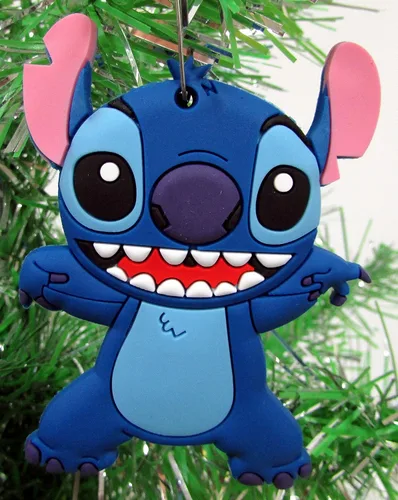 Vista 5 de Stitch - Juego de adornos navideños (diseño único inastillable)