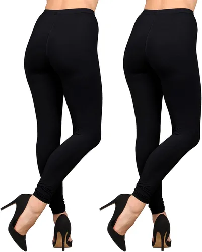 Vista 3 de Lildy Leggings sólidos y navideños súper suaves para mujer, elásticos, no se transparentan