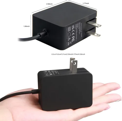 Vista 2 de Cargador adaptador de CA de fuente de alimentación de tableta de 24 W para Microsoft Surface RT, Surface 2, Surface Pro 1, Surface 1512 1516 i5 i7