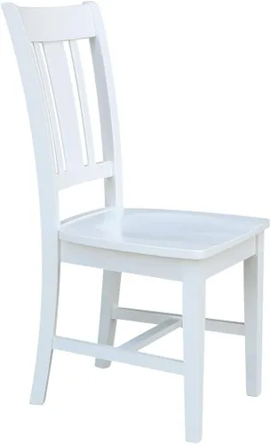 Vista 6 de International Concepts - Juego de dos sillas de comedor San Remo Splatback, color blanco