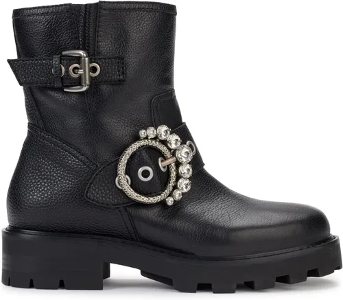 Vista 8 de Karl Lagerfeld Paris Botín Marceau con suela de lengüeta para mujer con botas de combate con detalles de cristal
