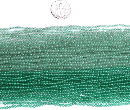 Vista 2 de JOE Foreman - Cuentas de jade de aventurina verde para hacer joyas, semipreciosas, 0.079 in, redondas, 15.0 in