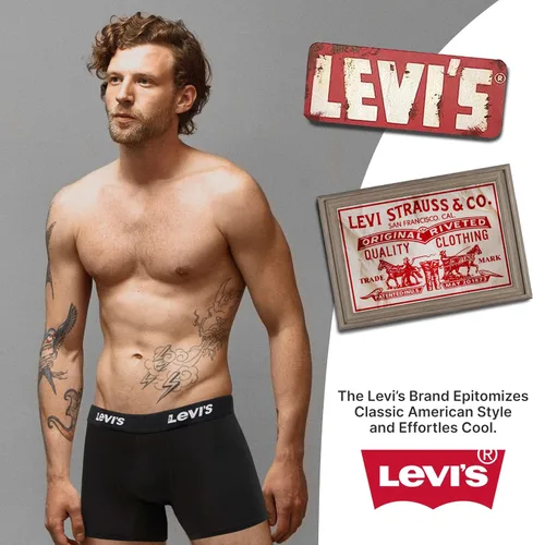 Vista 7 de Levi's Calzoncillos tipo bóxer de microfibra para hombre, ultra suaves, paquete de 4