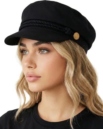 Vista 45 de Funky Junque Gorra de pescador griego, gorra de algodón para panaderos Floral - Denim