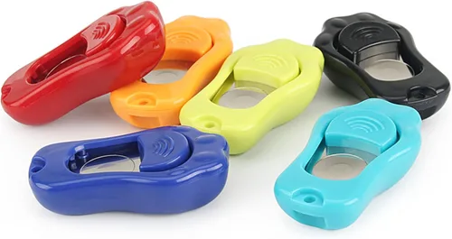 Vista 6 de Clicker Training para perros, clicker de perro con correa de muñeca, 3 niveles de volumen ajustables para entrenamiento de perros para gatos y Una
