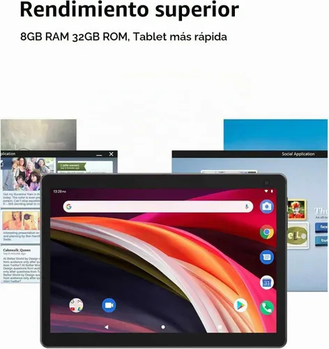 Vista 2 de COOPERS Tablet 10 pulgadas, Android 15 Tablet, 32GB ROM 1TB Expandir Tabletas de computadora, Procesador Quad Core 6000mAh Batería, Pantalla táctil