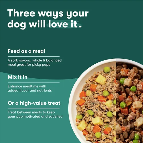 Vista 6 de Jinx Comida Húmeda para Perros Sin Granos de Res y Pollo, Comida o Mezcla en Complementos para Comida Seca, Hecha con Pollo Real, Caldo de Hueso