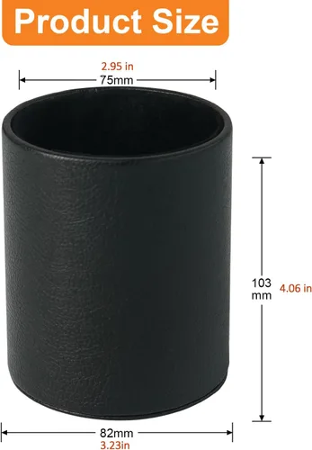 Vista 3 de PU Leather Pencil Pen Holder Cup Stand,Desk Accessories Holder,Makeup Brush Storage Organizer,Desktop Stationery Organizer for Office School Home