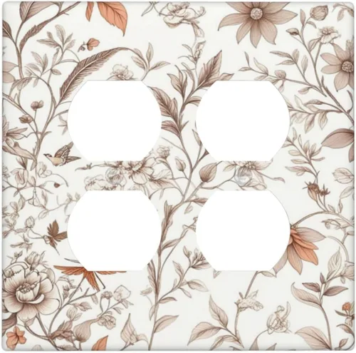 Vista 163 de Decorative Outlet Covers Blue Background White Cat Daisy Floral 2-Gang 1-Gang Wall Plate Single Toggle/Rocker Farmhouse Style Light Switch Covers